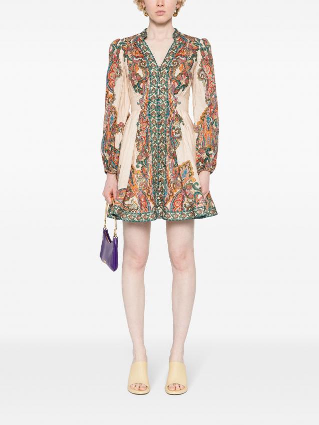 Zimmermann - Ottie Plunge linen mini dress