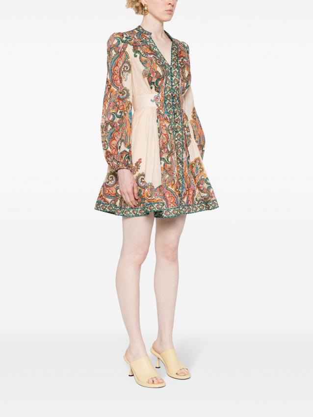 Zimmermann - Ottie Plunge linen mini dress