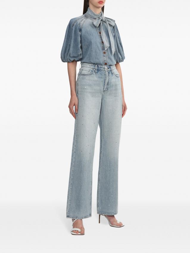 Zimmermann - Lantern puff-sleeve denim shirt