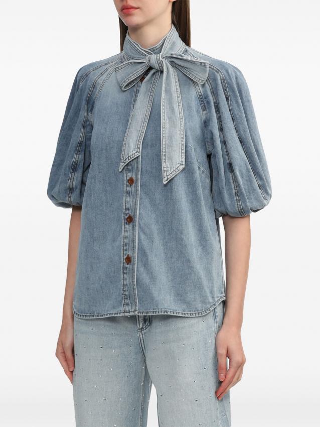 Zimmermann - Lantern puff-sleeve denim shirt