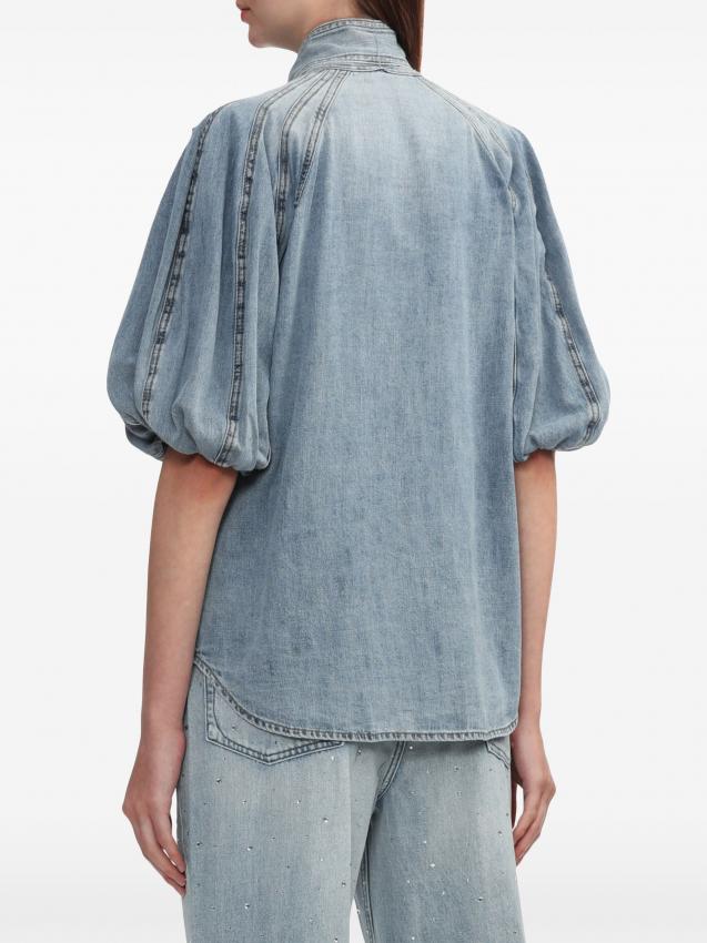 Zimmermann - Lantern puff-sleeve denim shirt