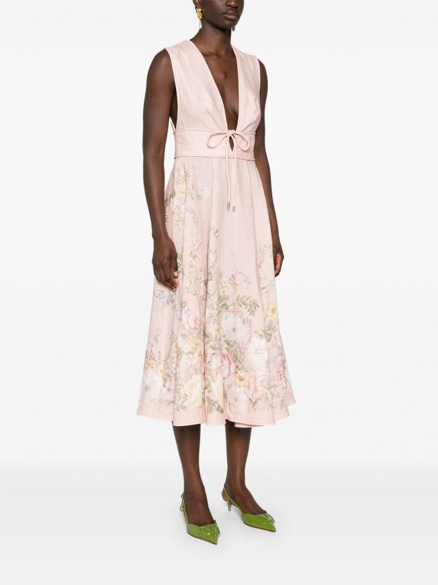 Zimmermann - Waverly Plunge linen midi dress