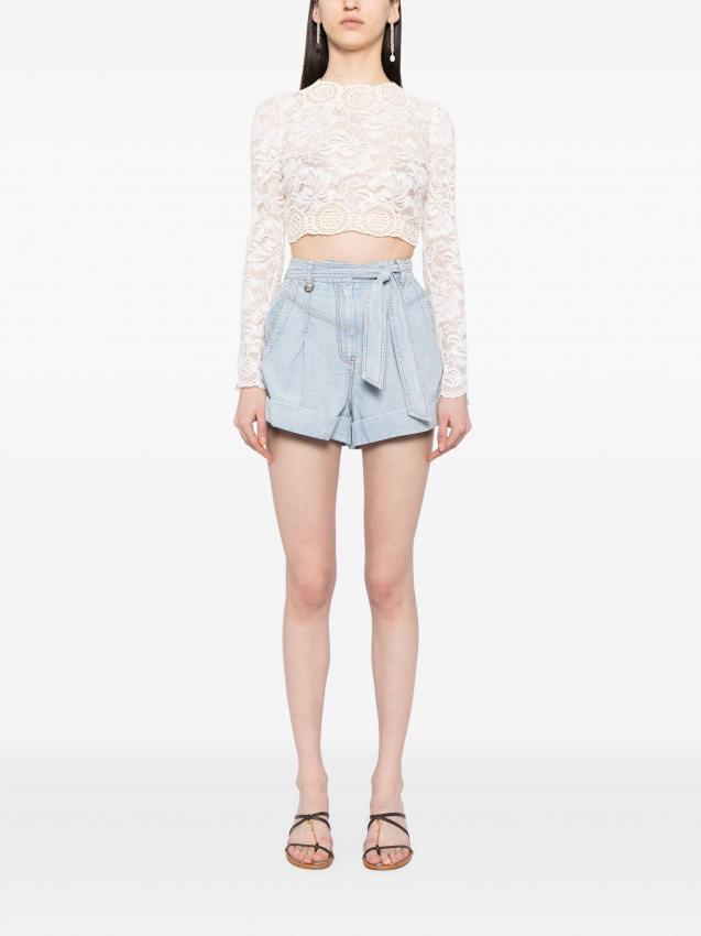 Zimmermann - belted denim shorts