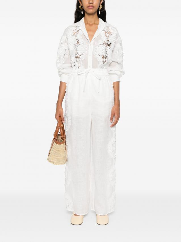 Zimmermann - Halliday floral-lace linen shirt