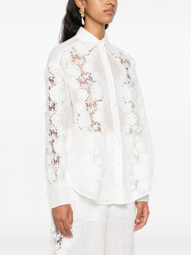 Zimmermann - Halliday floral-lace linen shirt