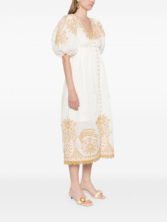 Zimmermann - Waverly embroidered linen midi dress