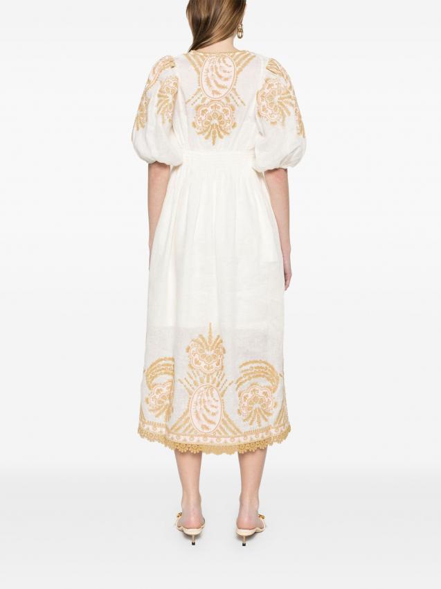 Zimmermann - Waverly embroidered linen midi dress