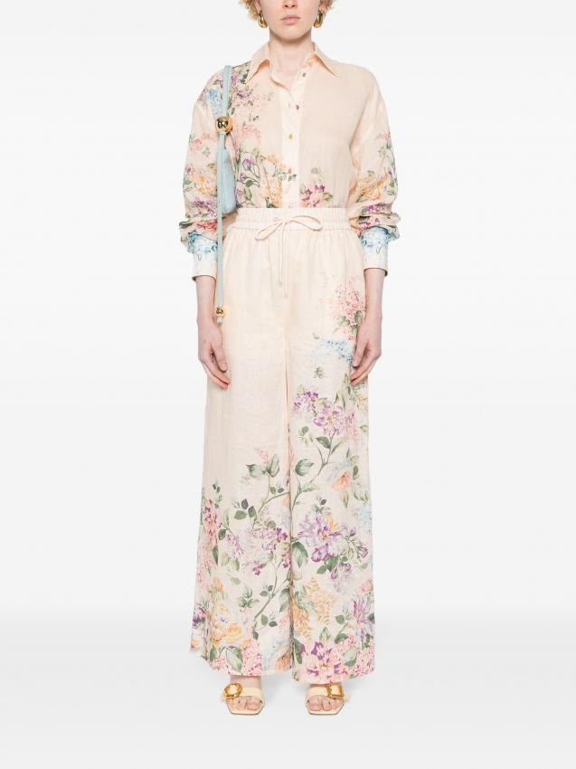 Zimmermann - Halliday floral-print palazzo trousers