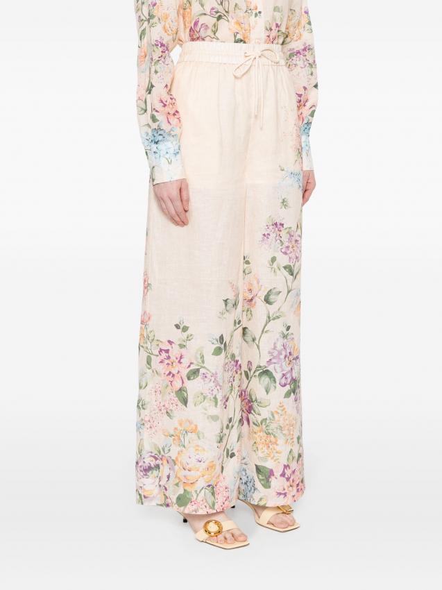 Zimmermann - Halliday floral-print palazzo trousers