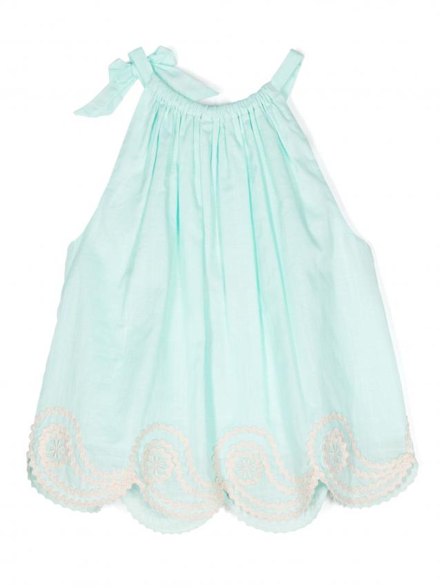 Zimmermann Kids - pleated halterneck cotton blouse