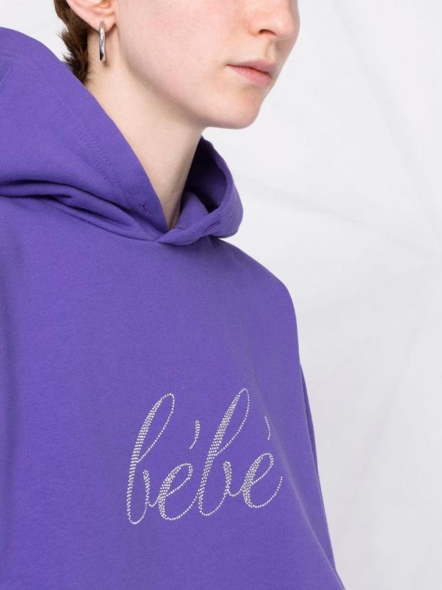Balenciaga - crystal-embellished cotton hoodie purple