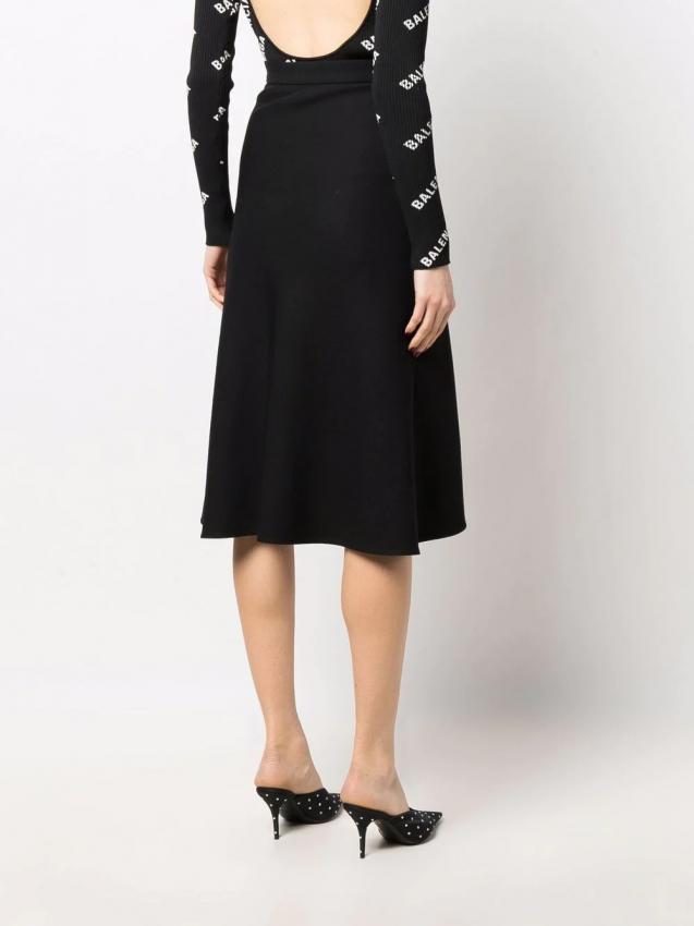 Balenciaga - high-waisted midi skirt black