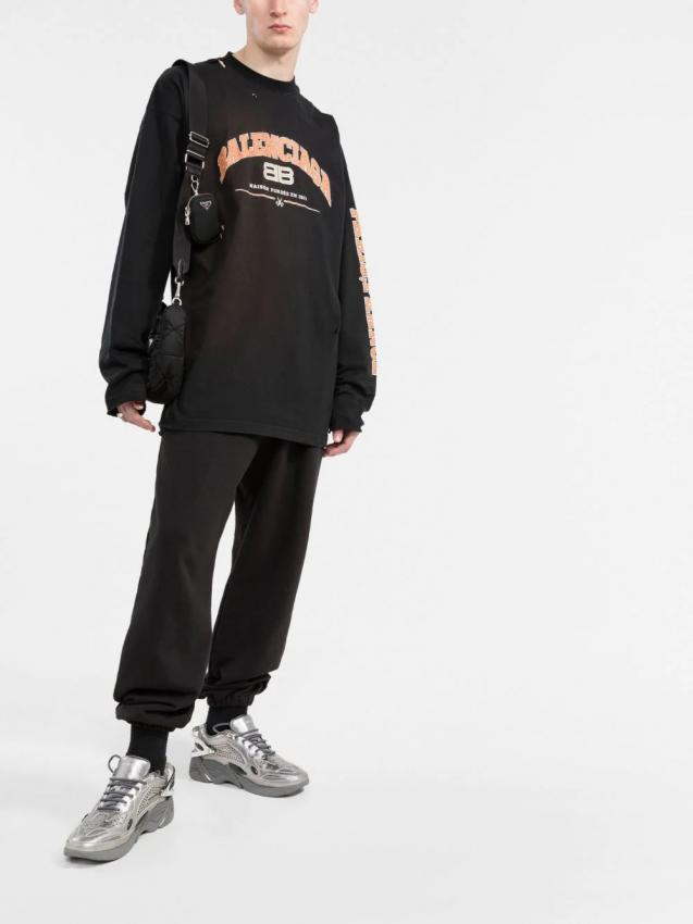 Balenciaga - distressed logo print sweatshirt