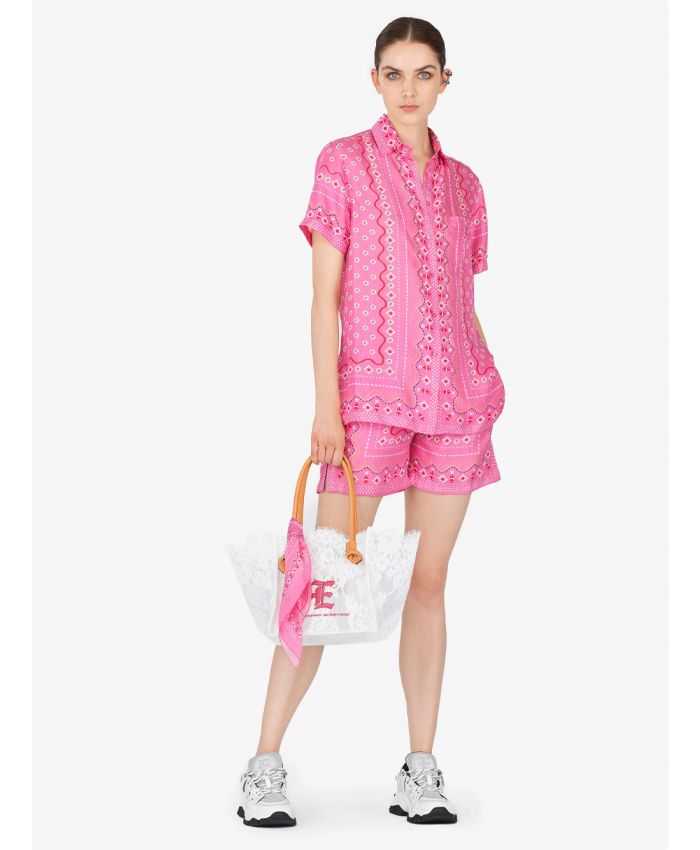 Ermanno Scervino - Printed silk shirt pink