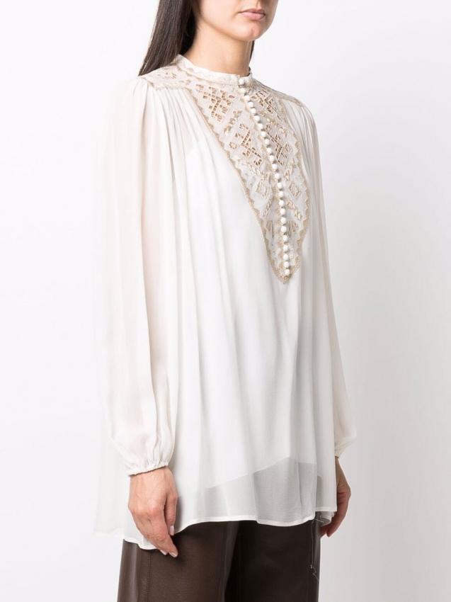 Ermanno Scervino - embroidered-design long-sleeve blouse