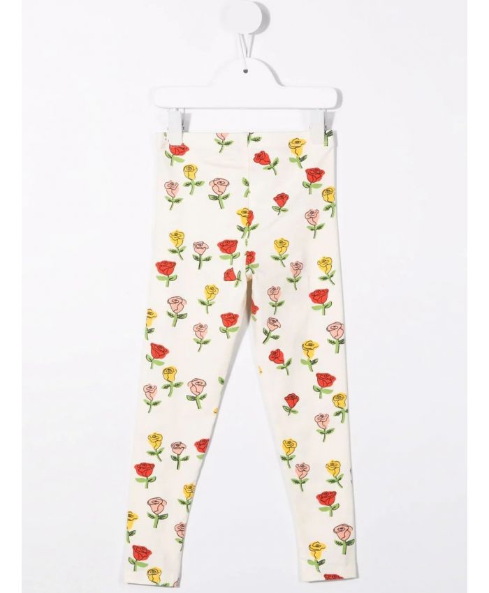 Mini Rodini - Roses-print stretch-organic cotton leggings