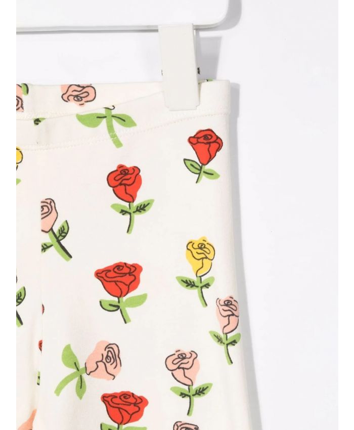Mini Rodini - Roses-print stretch-organic cotton leggings