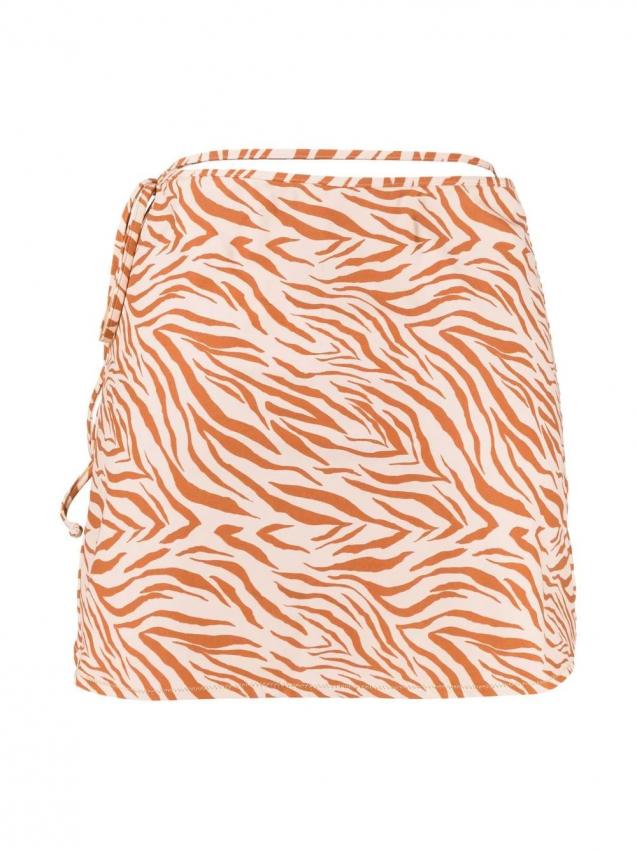 Reina Olga - Bethati zebra-print skirt orange