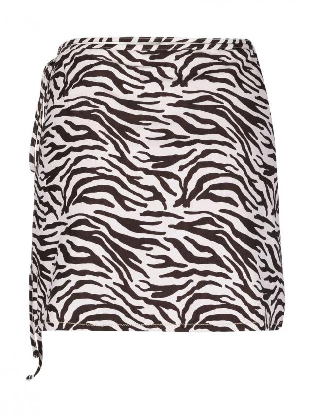 Reina Olga - Behati zebra-print wrap skirt mocha