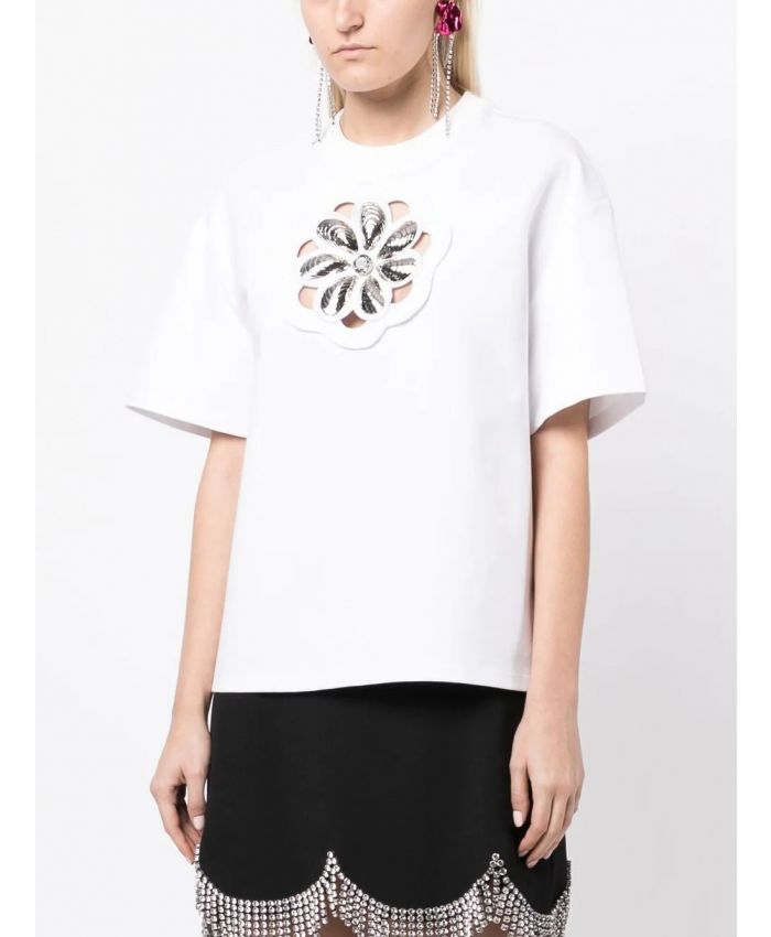 Area - embellished cut-out T-shirt
