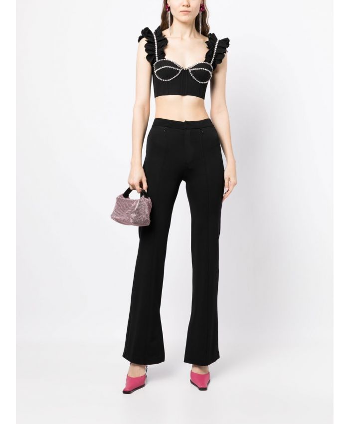 Area - crystal-embellished cropped top