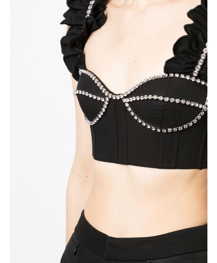 Area - crystal-embellished cropped top