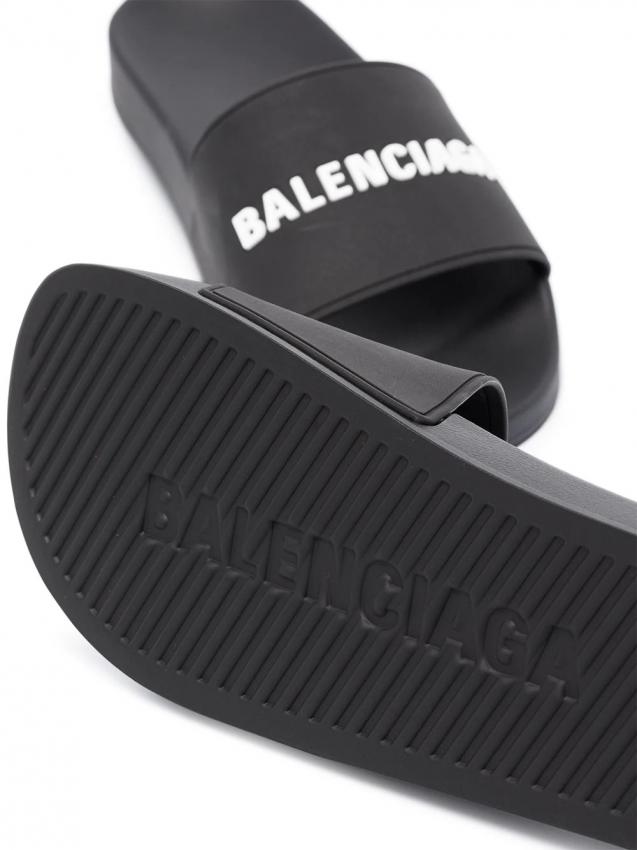 Balenciaga - logo-embossed pool slides
