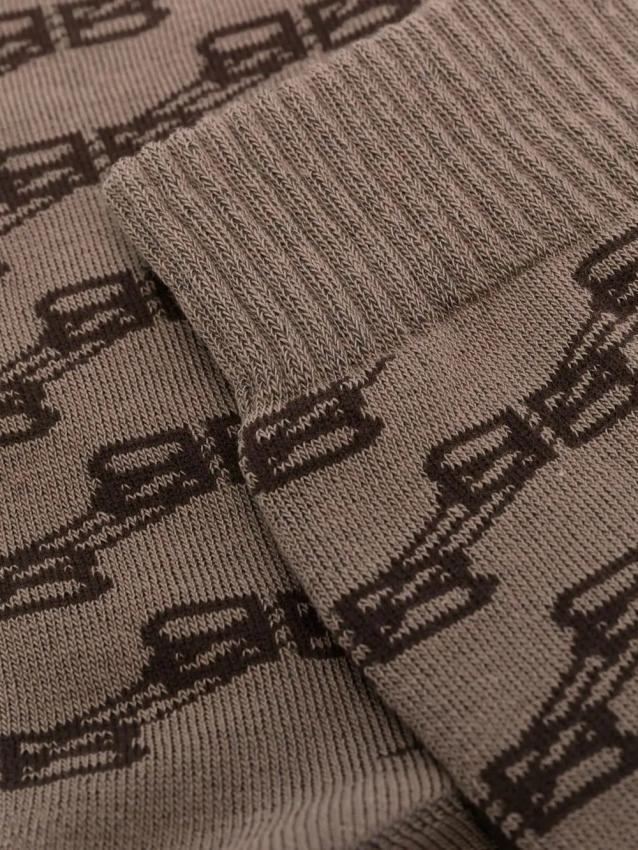 Balenciaga - monogram print cotton socks