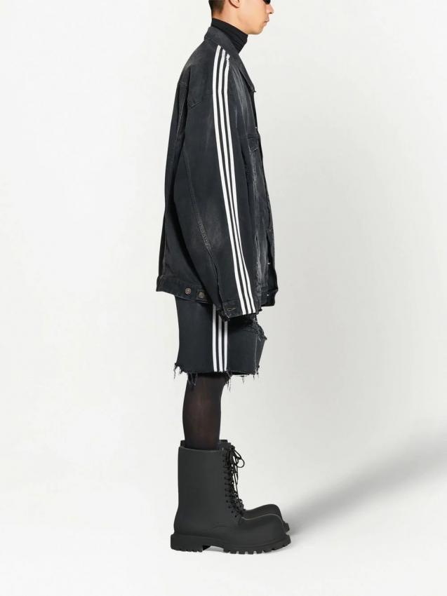 Balenciaga - x adidas side-stripe denim jacket