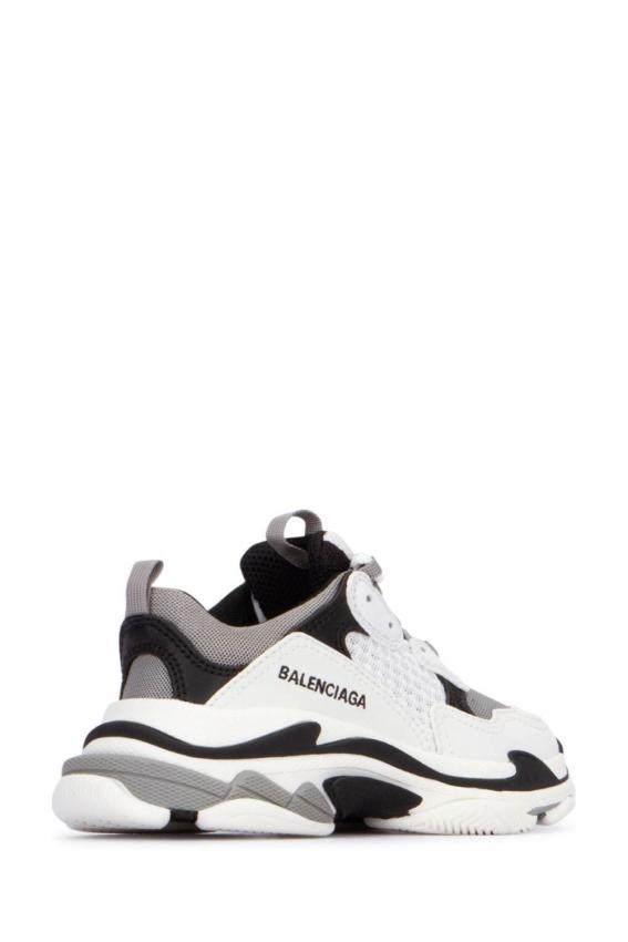 Balenciaga Kids - White Triple S Sneakers Black/Grey