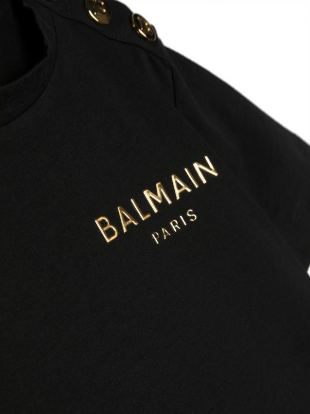 Balmain Kids - chest logo-print detail T-shirt