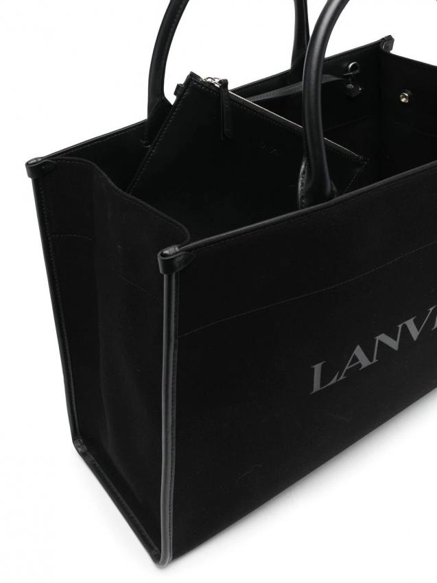 Lanvin - logo-print leather tote bag