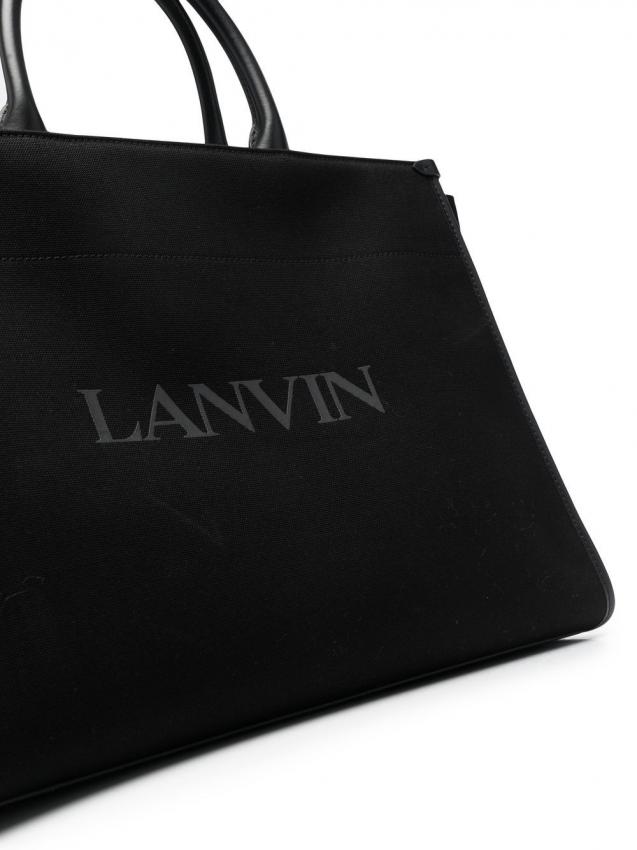 Lanvin - logo-print leather tote bag