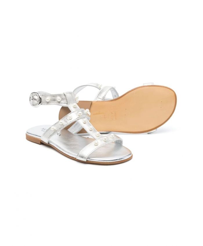 Monnalisa - embellished metallic sandals