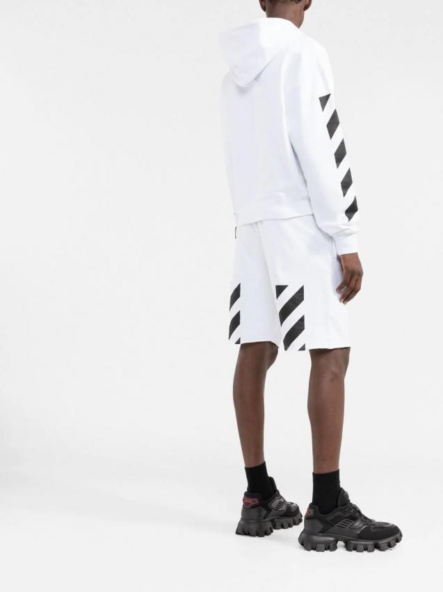 Off-White - Diag-stripe cotton hoodie