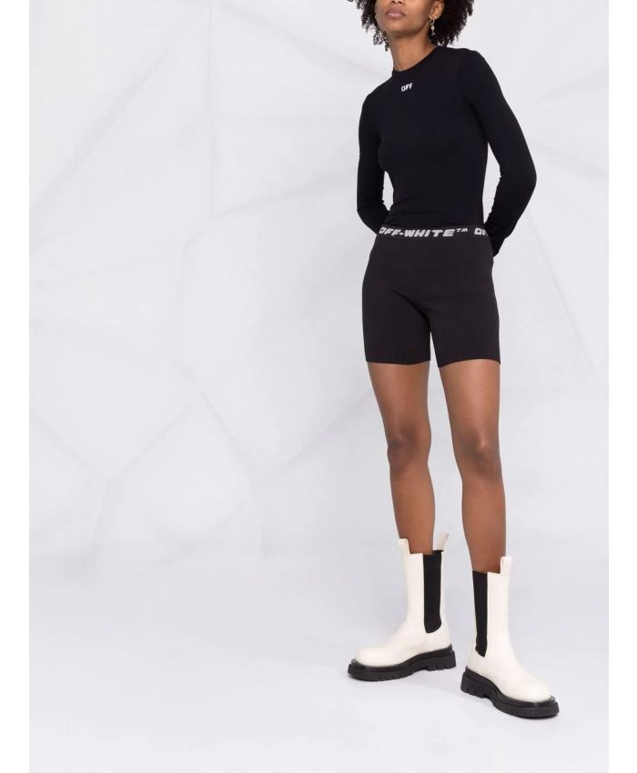Off-White - logo-waistband sports shorts