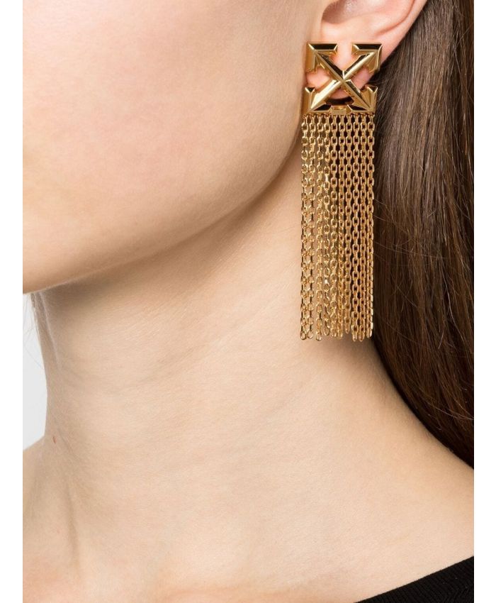 Off-White - Arrows Chain post-back earrings