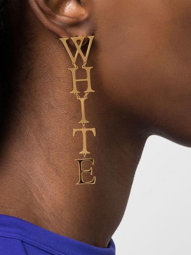 Off-White - logo lettering earrings