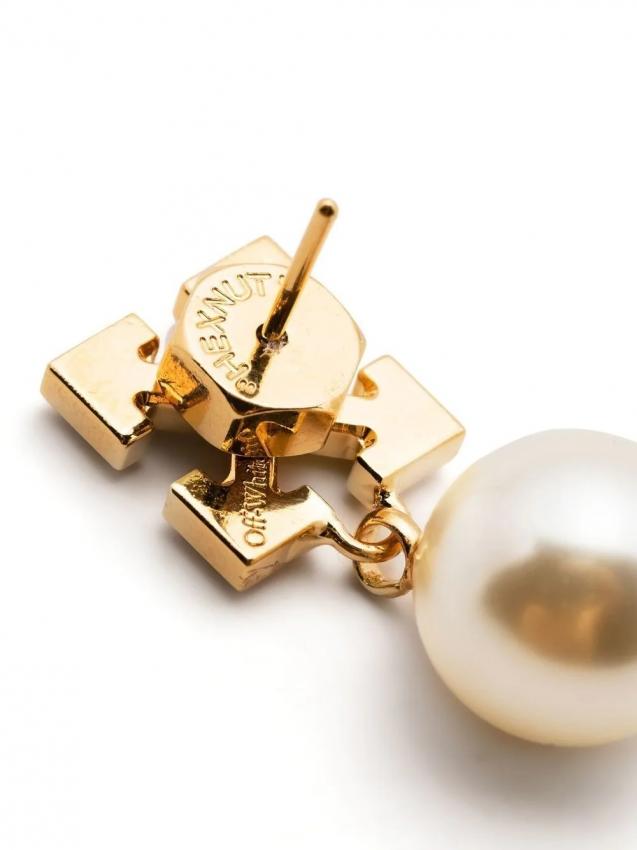 Off-White - Arrows pearl earrings