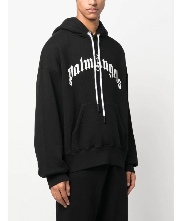 Palm Angels - curved logo-print hoodie