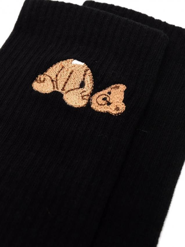 Palm Angels - Bear logo-embroidered ankle socks