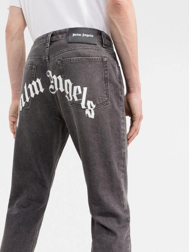 Palm Angels - logo-print straight-leg jeans