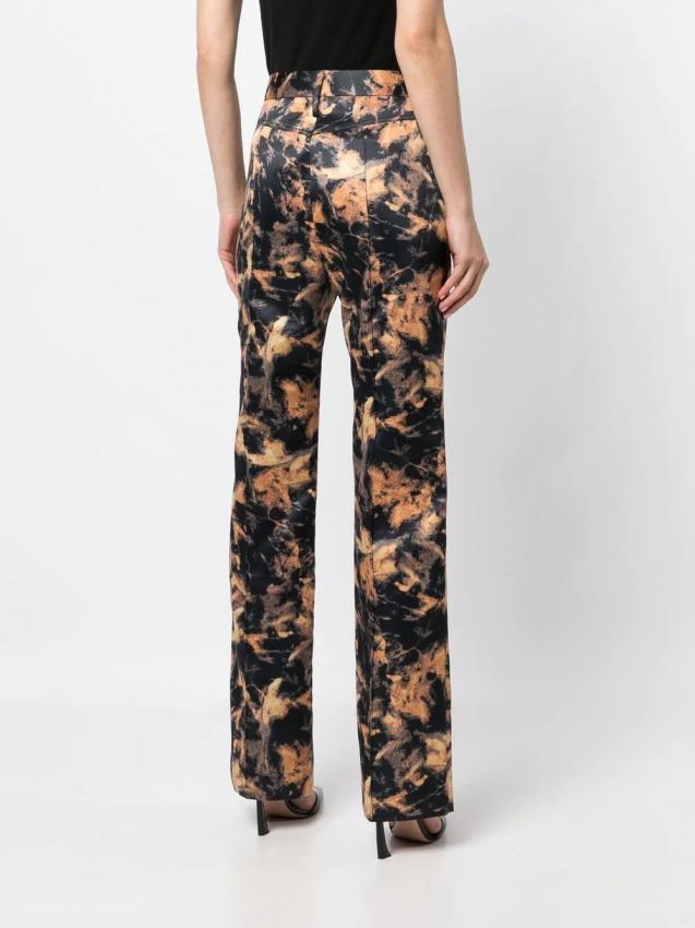 Rotate - abstract-print satin trousers