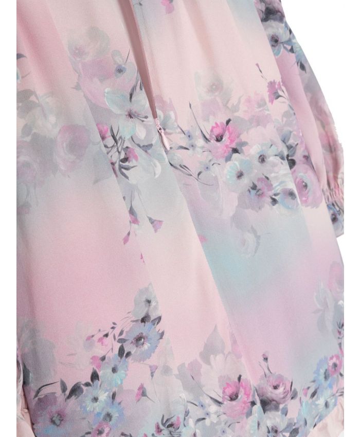 Simonetta Kids - floral-print ruffle-hem dress