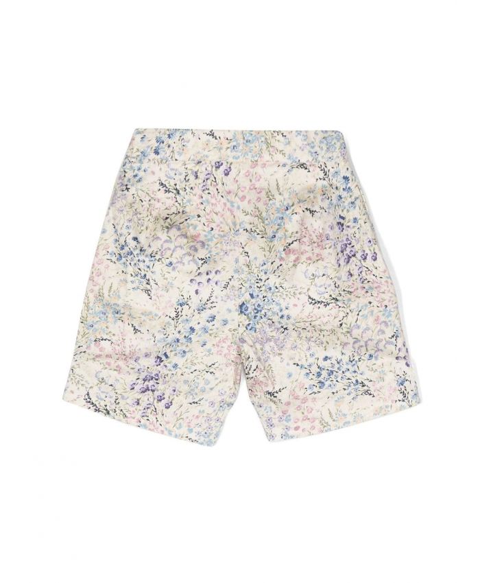 Simonetta Kids - floral-print pleated shorts