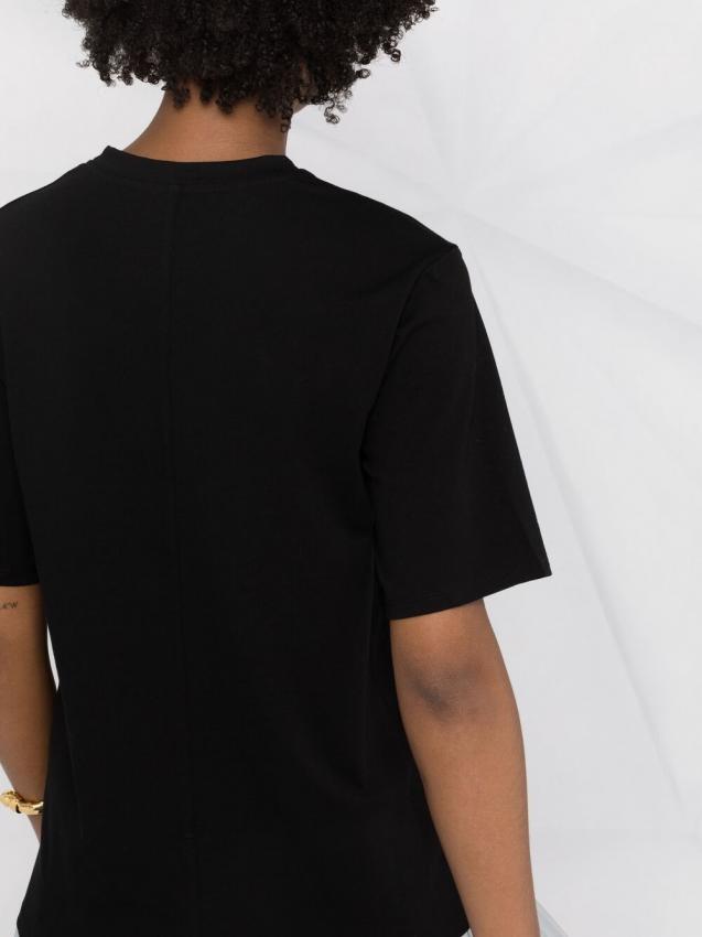 The Row - Black cotton short-sleeved cotton T-shirt