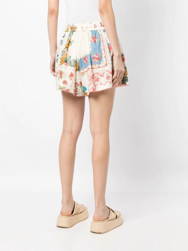 Zimmermann - patchwork-design mini shorts