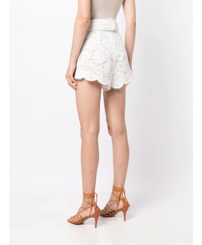 Zimmermann - floral-lace high-waisted shorts