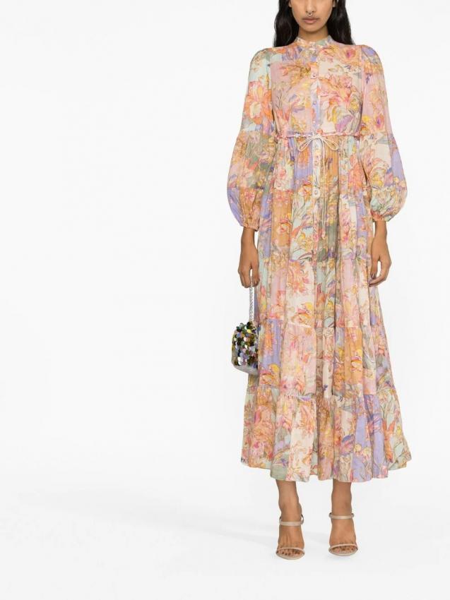 Zimmermann - Cira floral-print cotton tiered dress