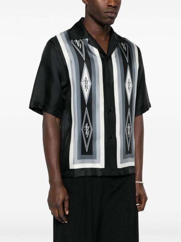 Amiri - logo-print silk shirt